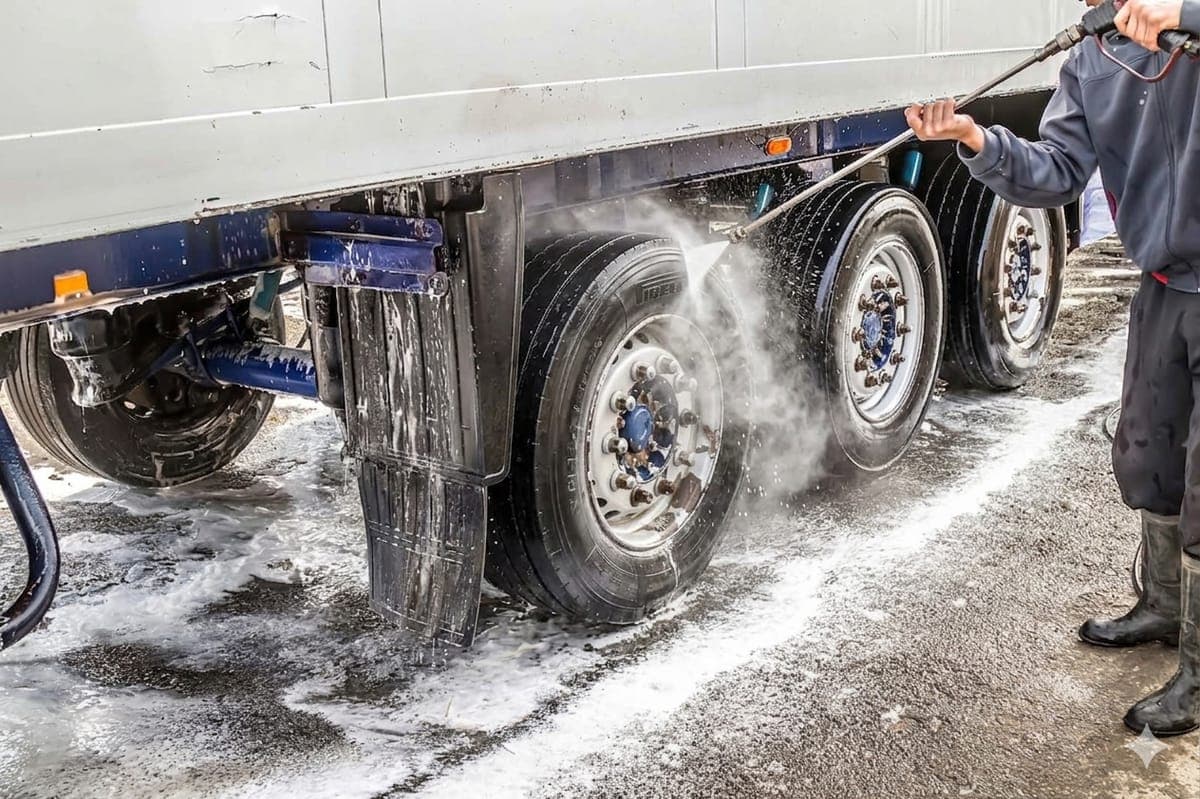Commercial fleet vehicles ready for on-site washing service in Irmo, SC