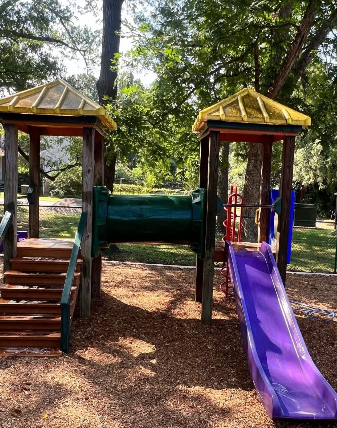 Playground equipment cleaning — before