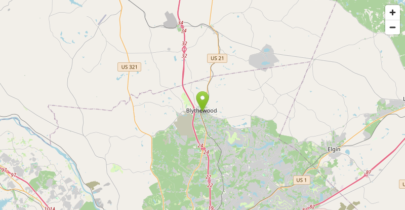 Map of Blythewood, SC