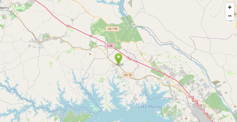 Map of our Chapin, SC service area