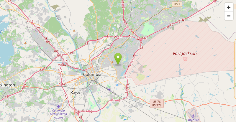 Map of our Forest Acres, SC service area