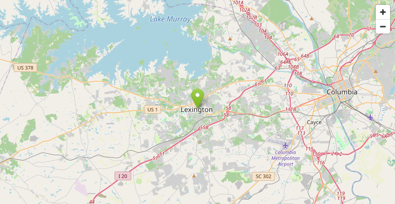 Map of our Lexington, SC service area
